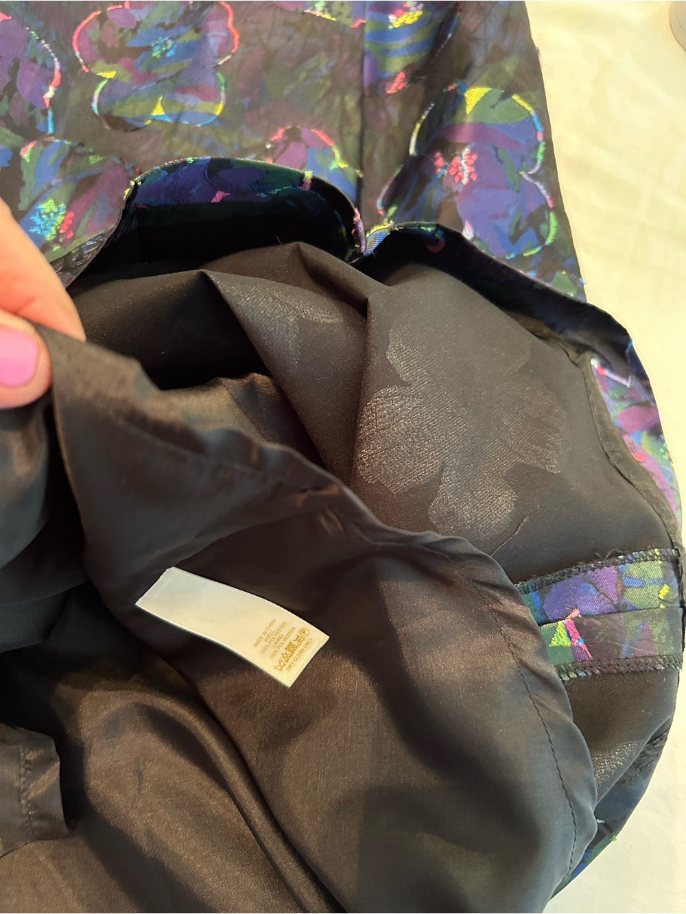 kate spade Black Midi Skirt with Purple & Blue Floral Print - Picture 11 of 13